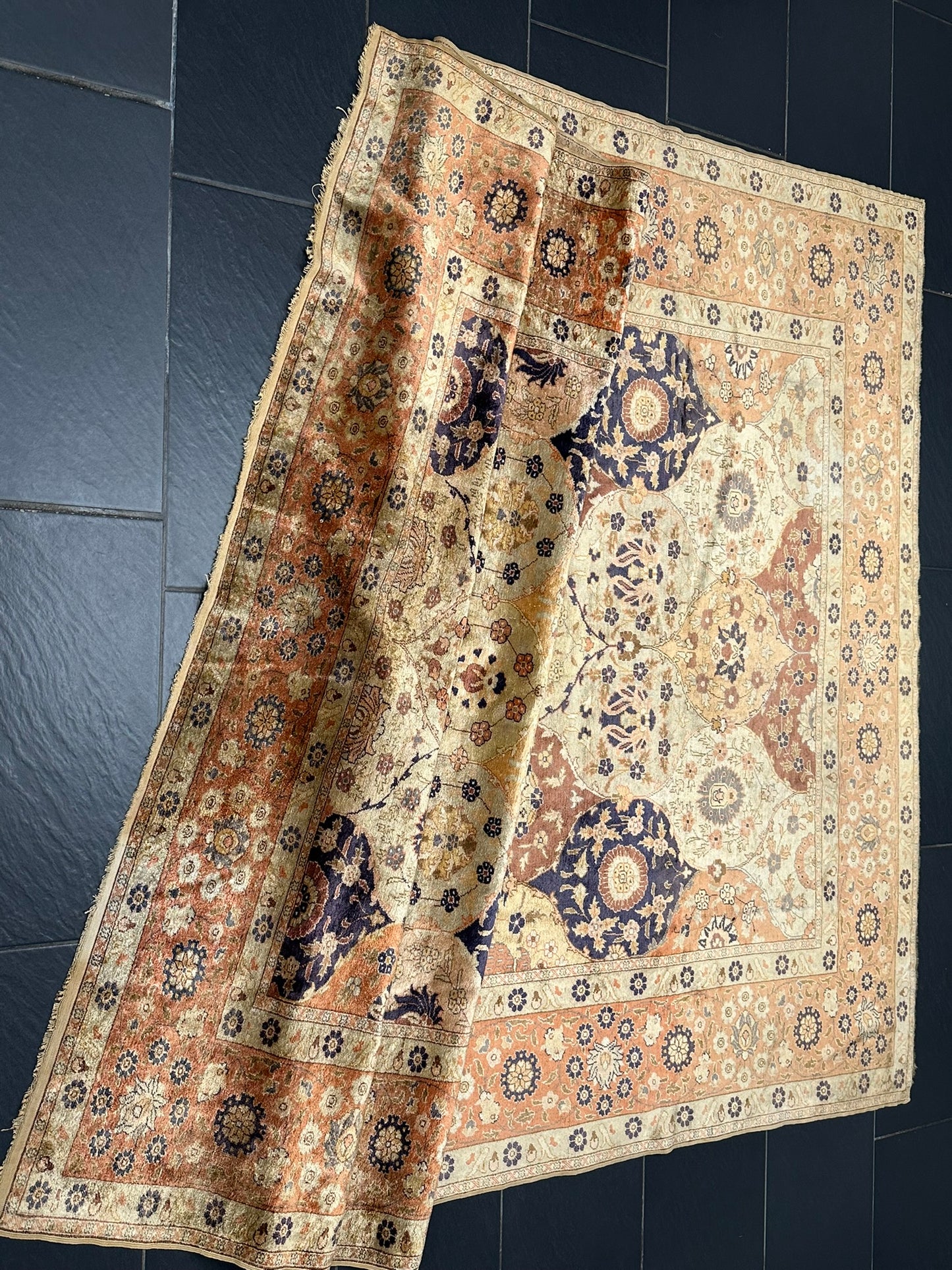 Antik Orientteppich handgeknüpft Türkei Hereke kayseri Seide 285x195 cm