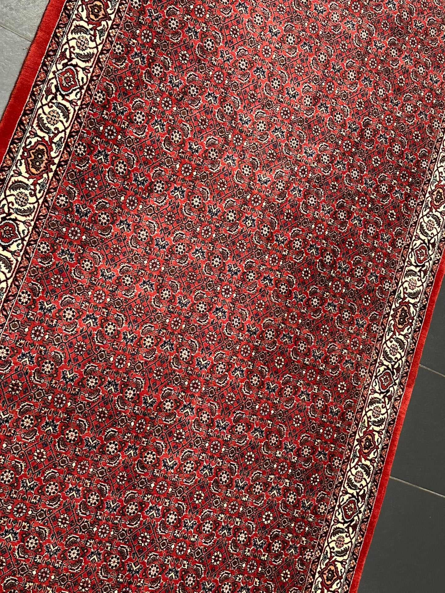 Orientteppich handgeknüpft Bidjar Läufer 300x120 cm