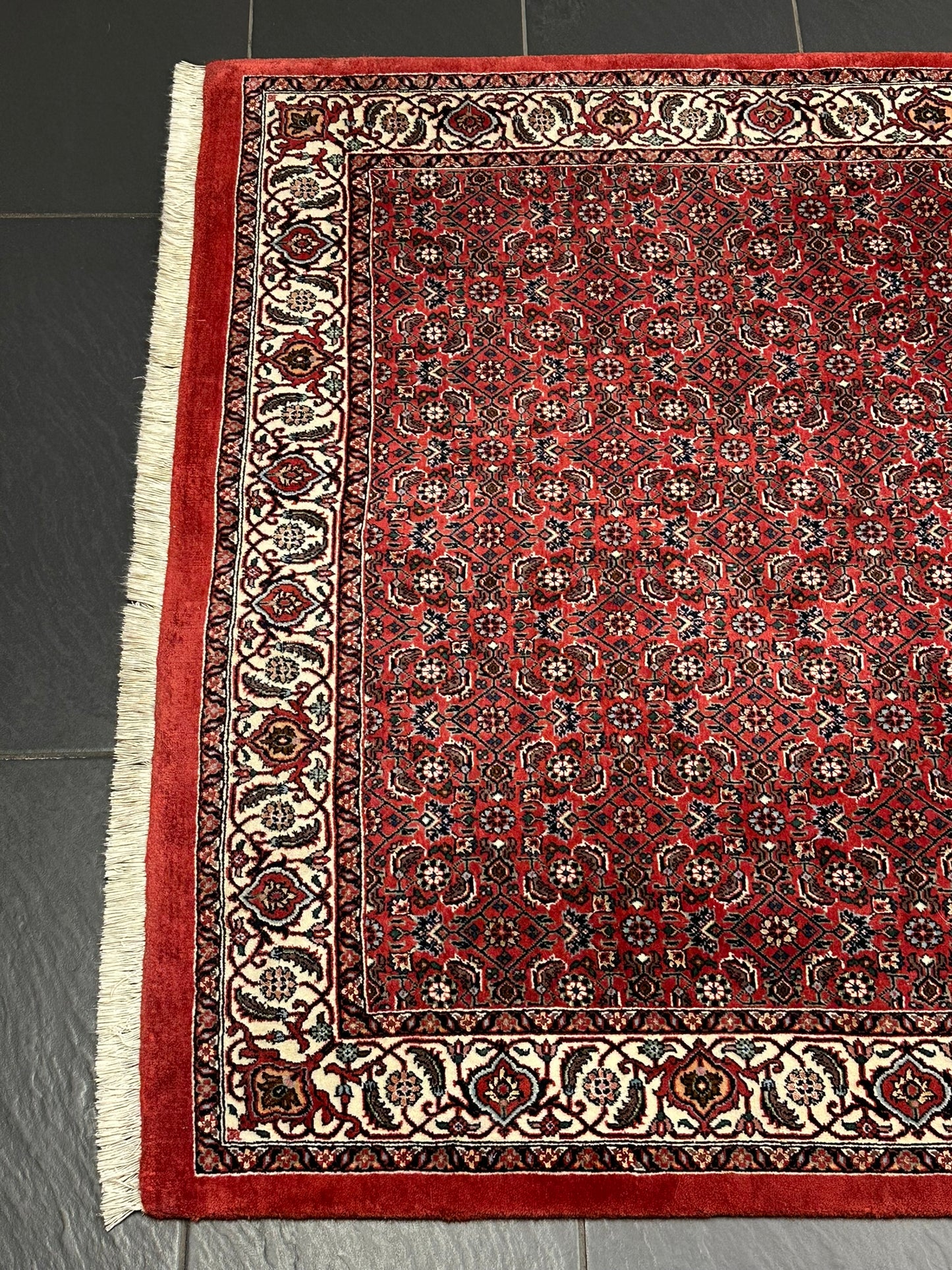 Orientteppich handgeknüpft Bidjar Läufer 300x120 cm