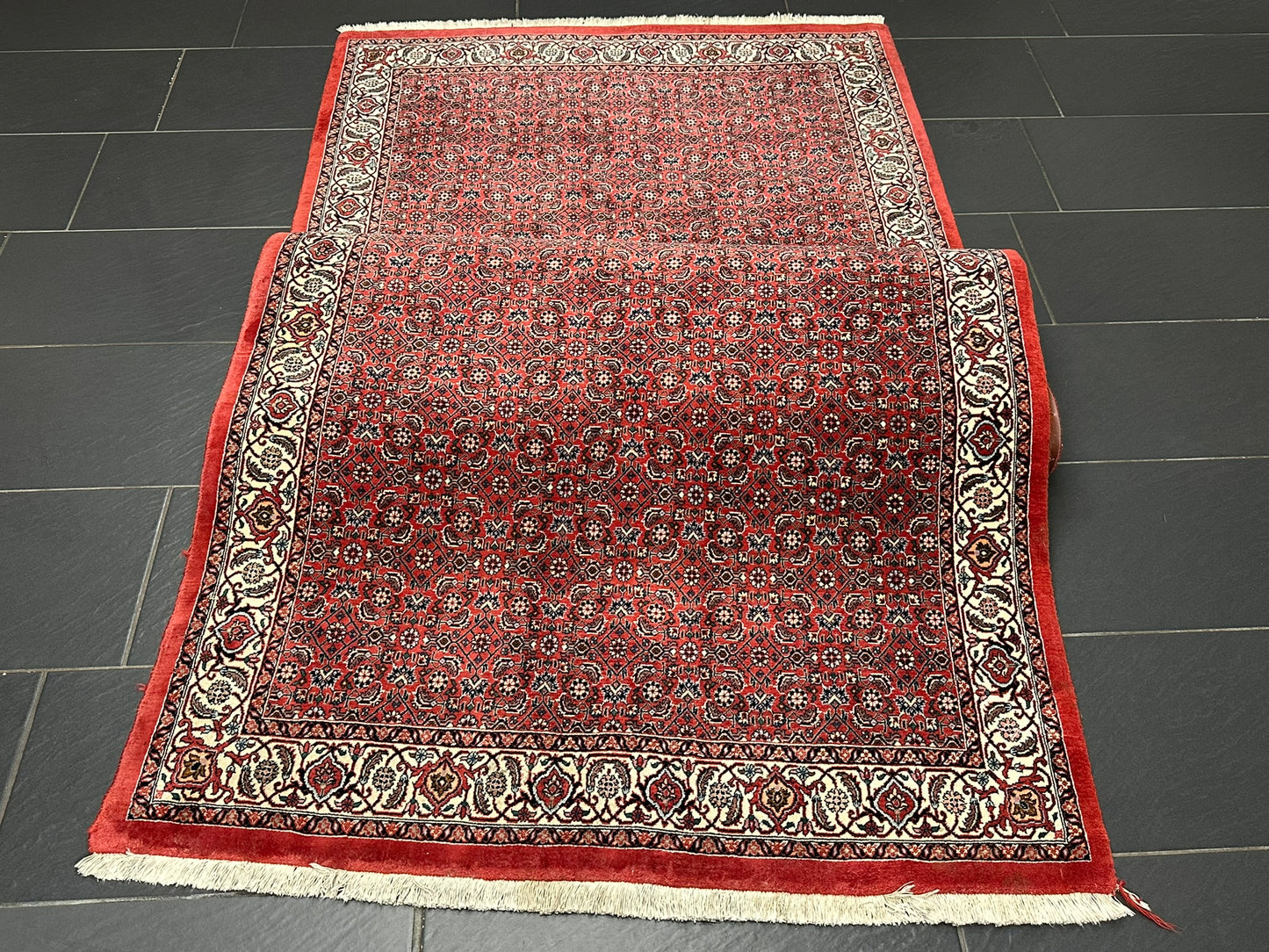 Orientteppich handgeknüpft Bidjar Läufer 300x120 cm