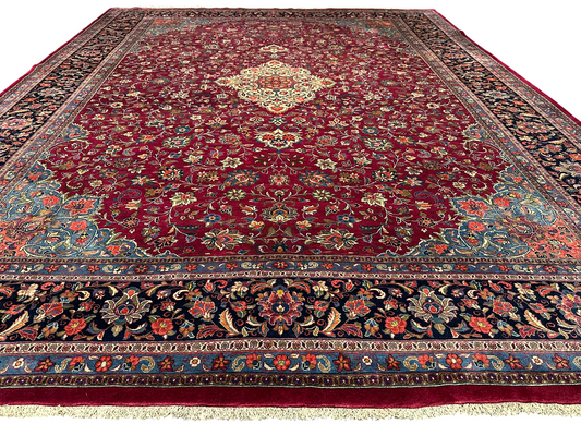 Handgeknüpfter Keschan Korkwolle Teppich Antik 415x320 cm