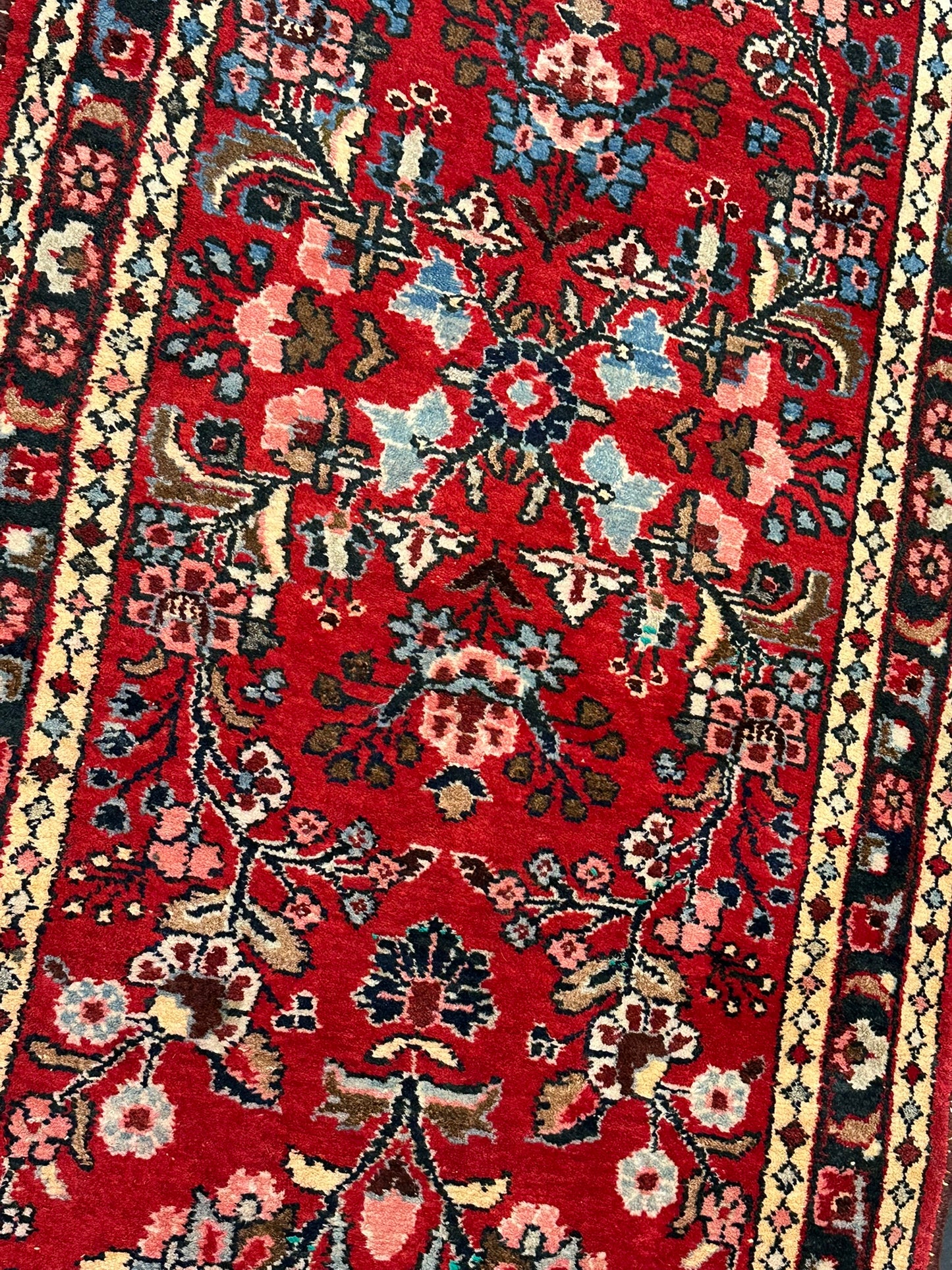 Orientteppich handgeknüpft Sarough Läufer Wolle 515x95 cm