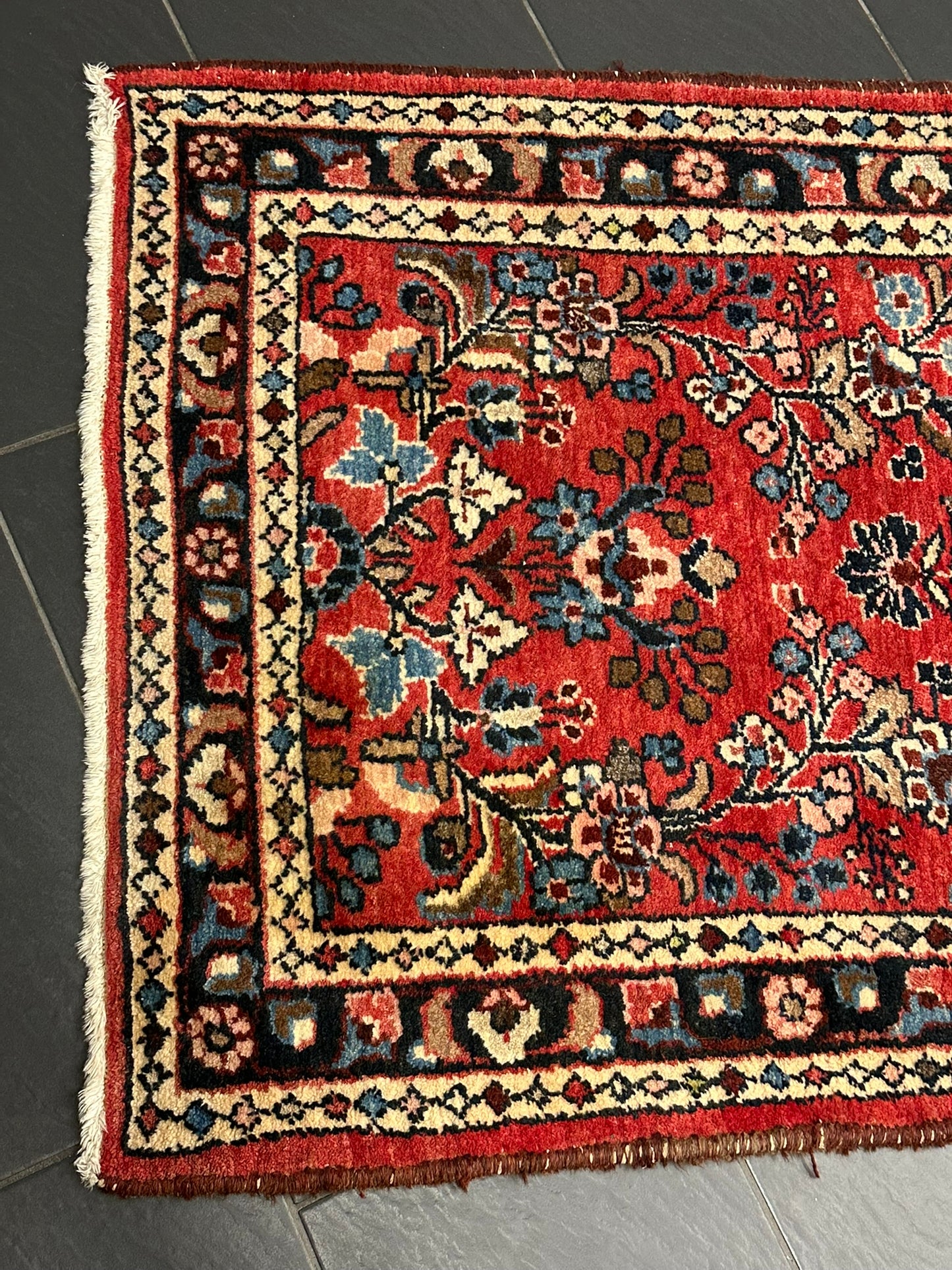 Orientteppich handgeknüpft Sarough Läufer Wolle 515x95 cm