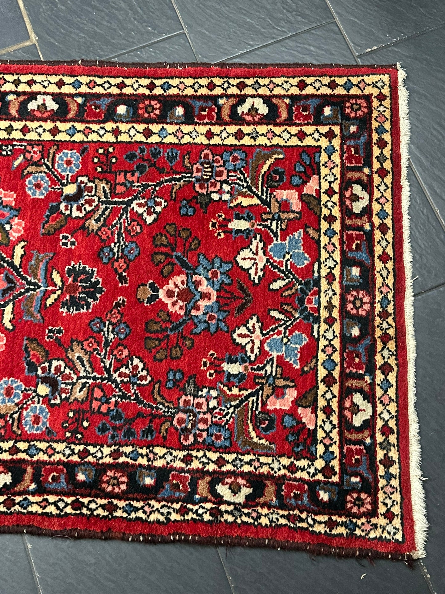 Orientteppich handgeknüpft Sarough Läufer Wolle 515x95 cm