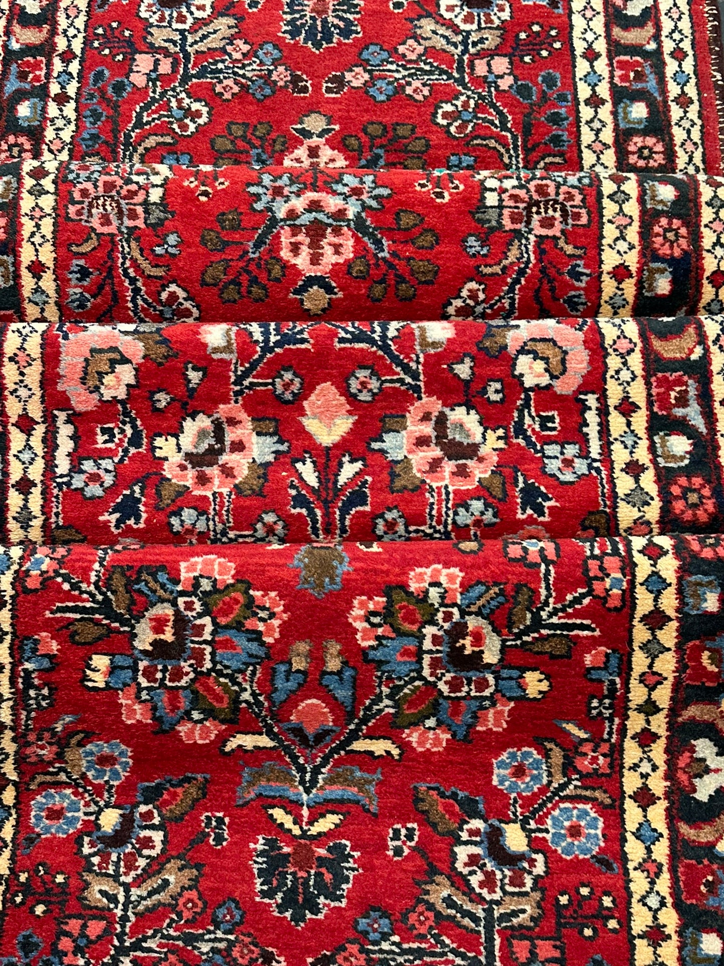 Orientteppich handgeknüpft Sarough Läufer Wolle 515x95 cm