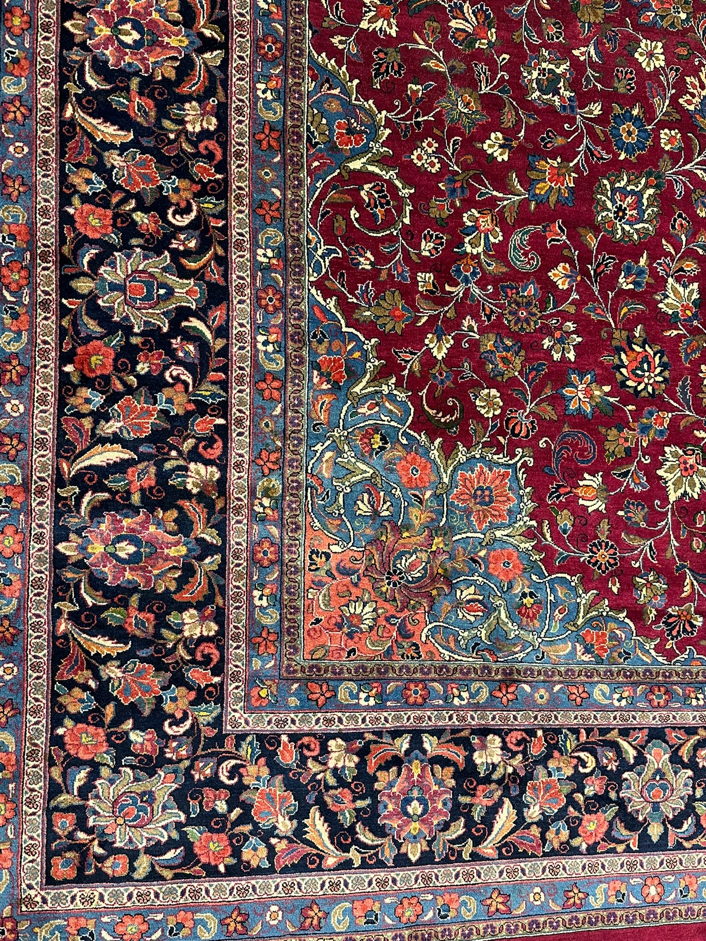 Handgeknüpfter Keschan Korkwolle Teppich Antik 415x320 cm
