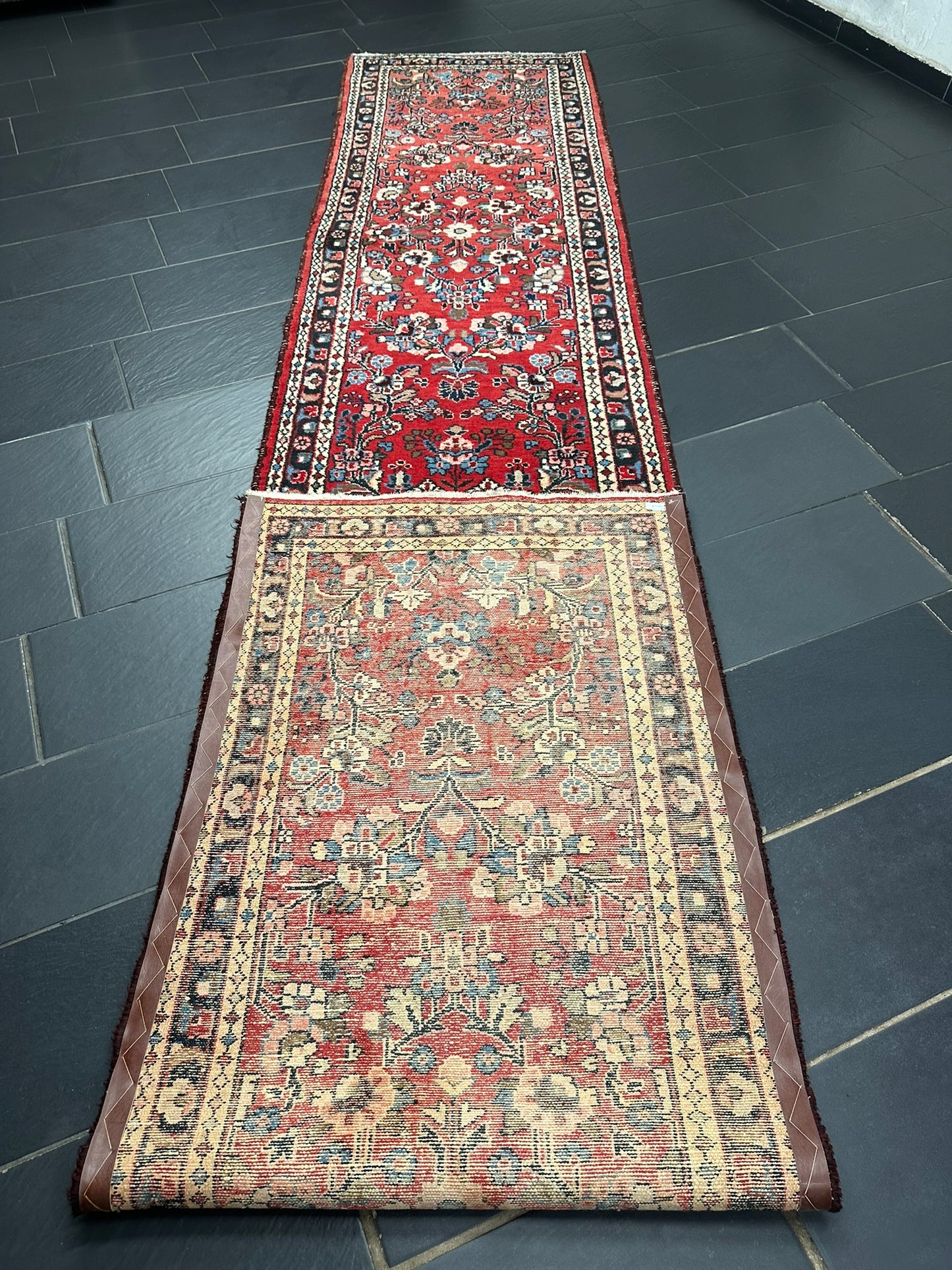 Orientteppich handgeknüpft Sarough Läufer Wolle 515x95 cm