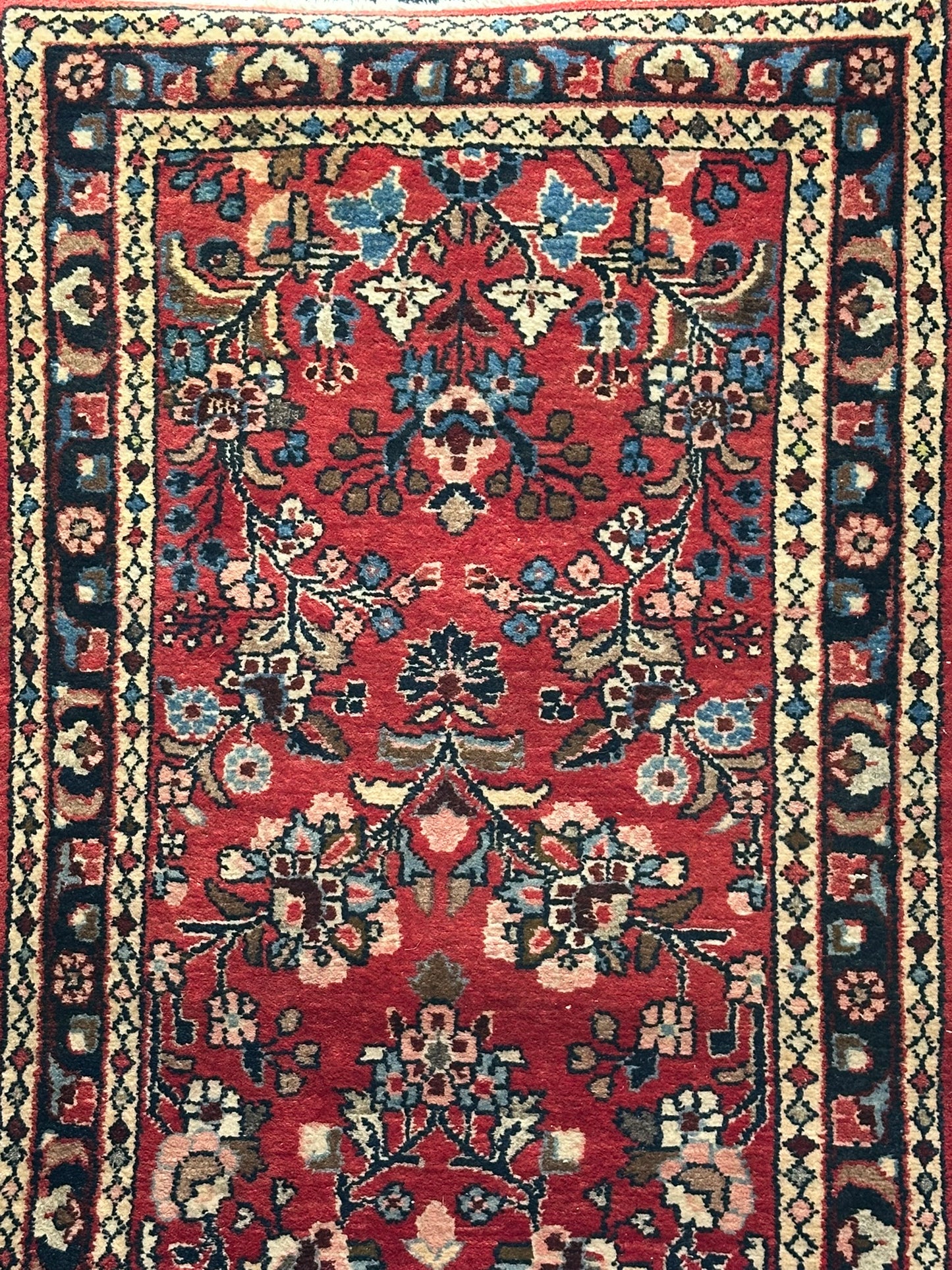 Orientteppich handgeknüpft Sarough Läufer Wolle 515x95 cm
