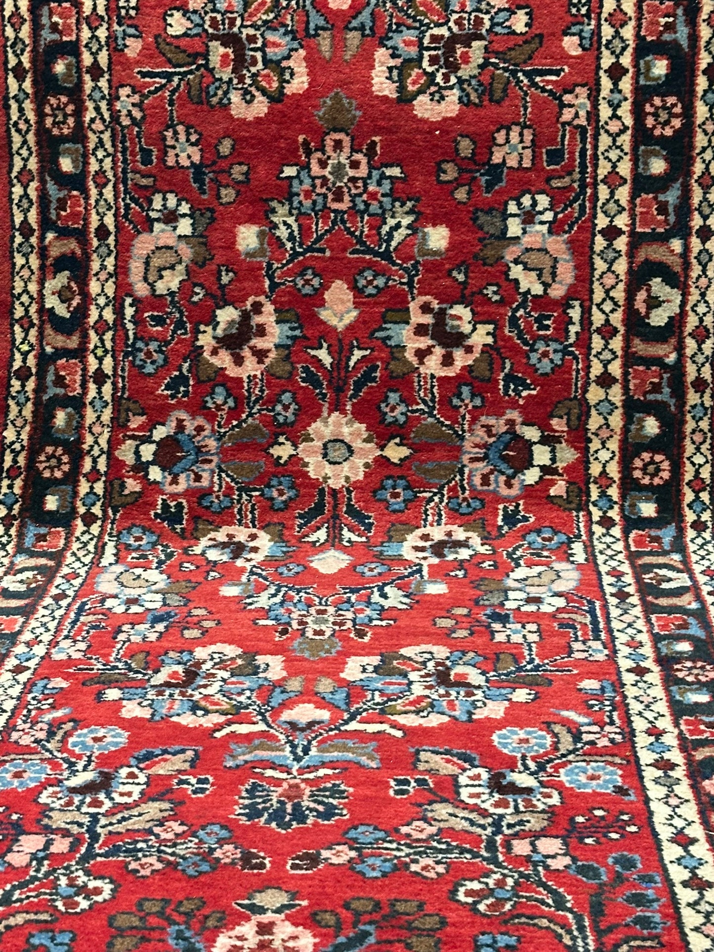 Orientteppich handgeknüpft Sarough Läufer Wolle 515x95 cm