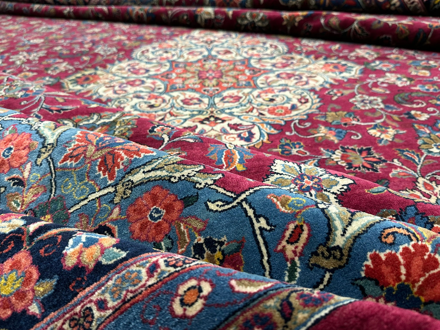 Handgeknüpfter Keschan Korkwolle Teppich Antik 415x320 cm