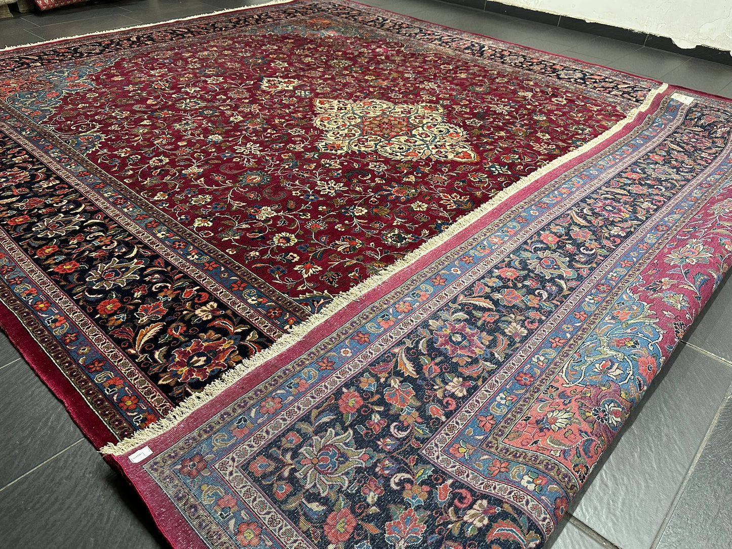 Handgeknüpfter Keschan Korkwolle Teppich Antik 415x320 cm