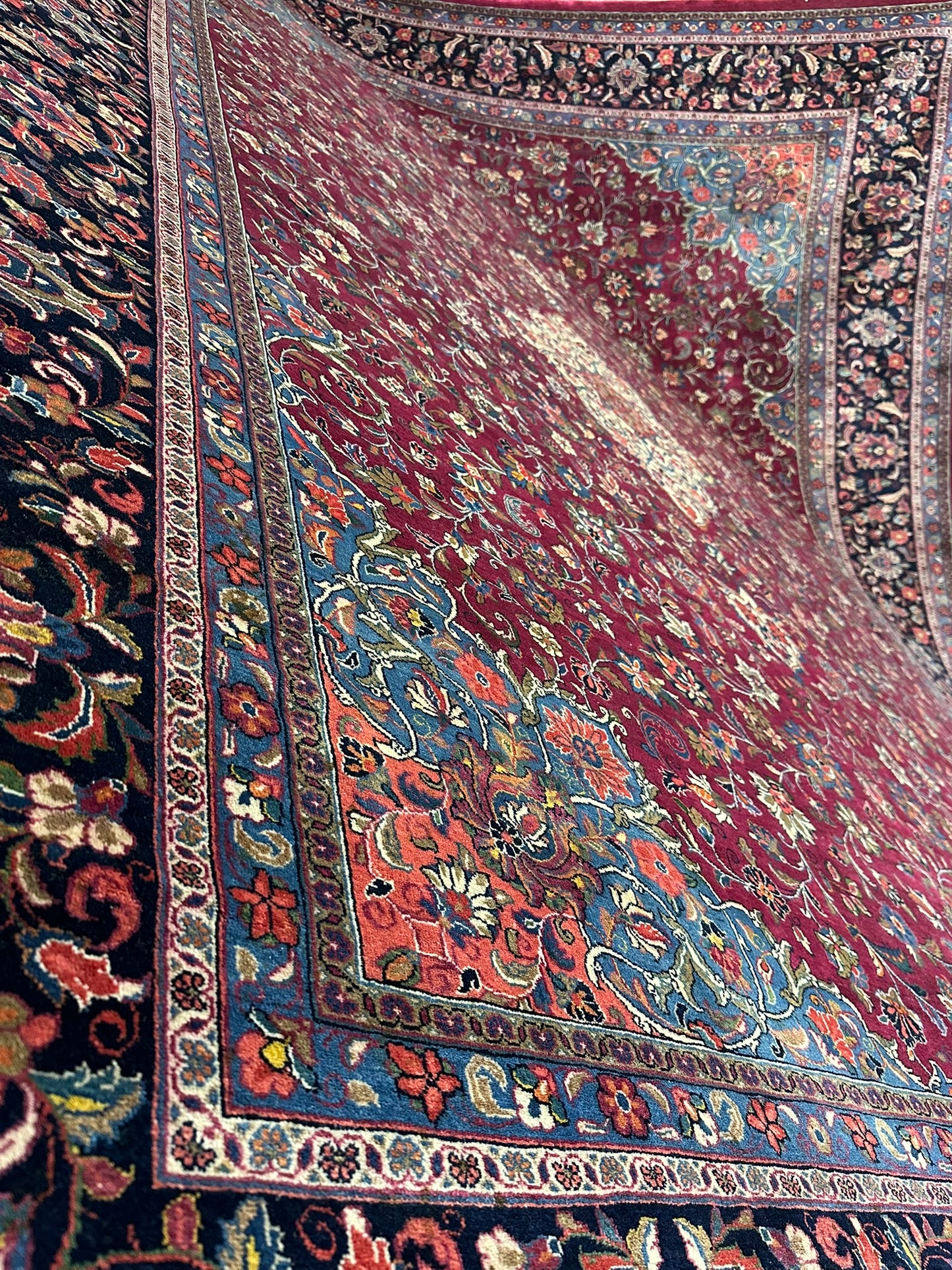 Handgeknüpfter Keschan Korkwolle Teppich Antik 415x320 cm