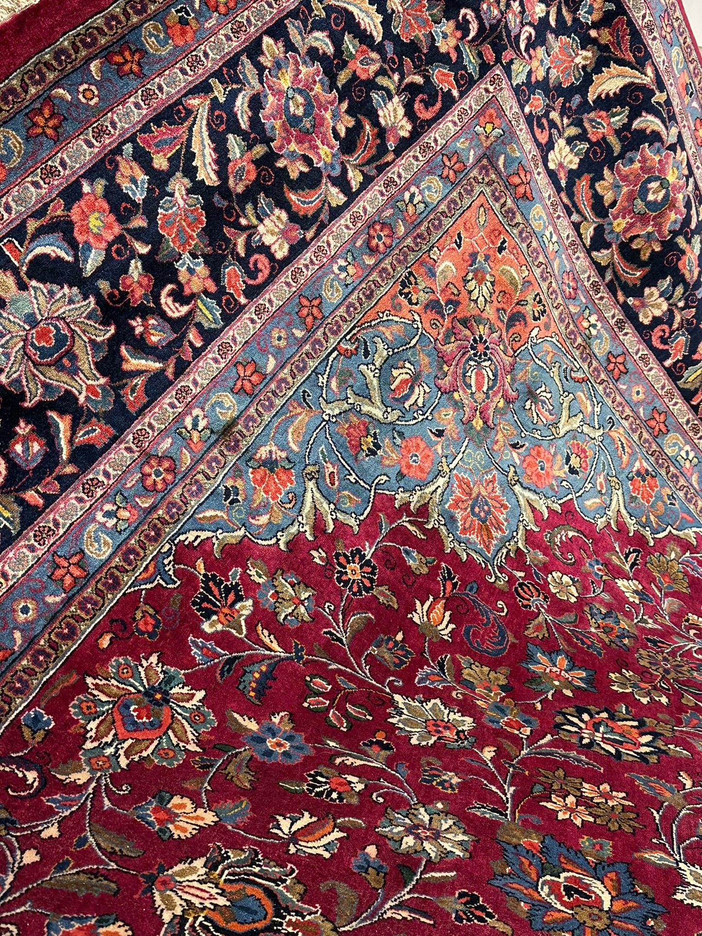 Handgeknüpfter Keschan Korkwolle Teppich Antik 415x320 cm