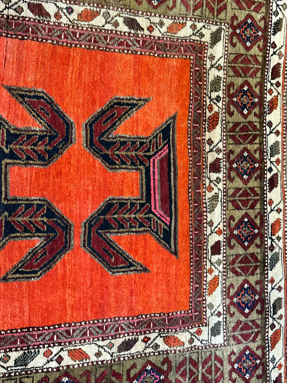 Orientteppich handgeknüpft  Kazak Naturfarben Top 310x130 cm