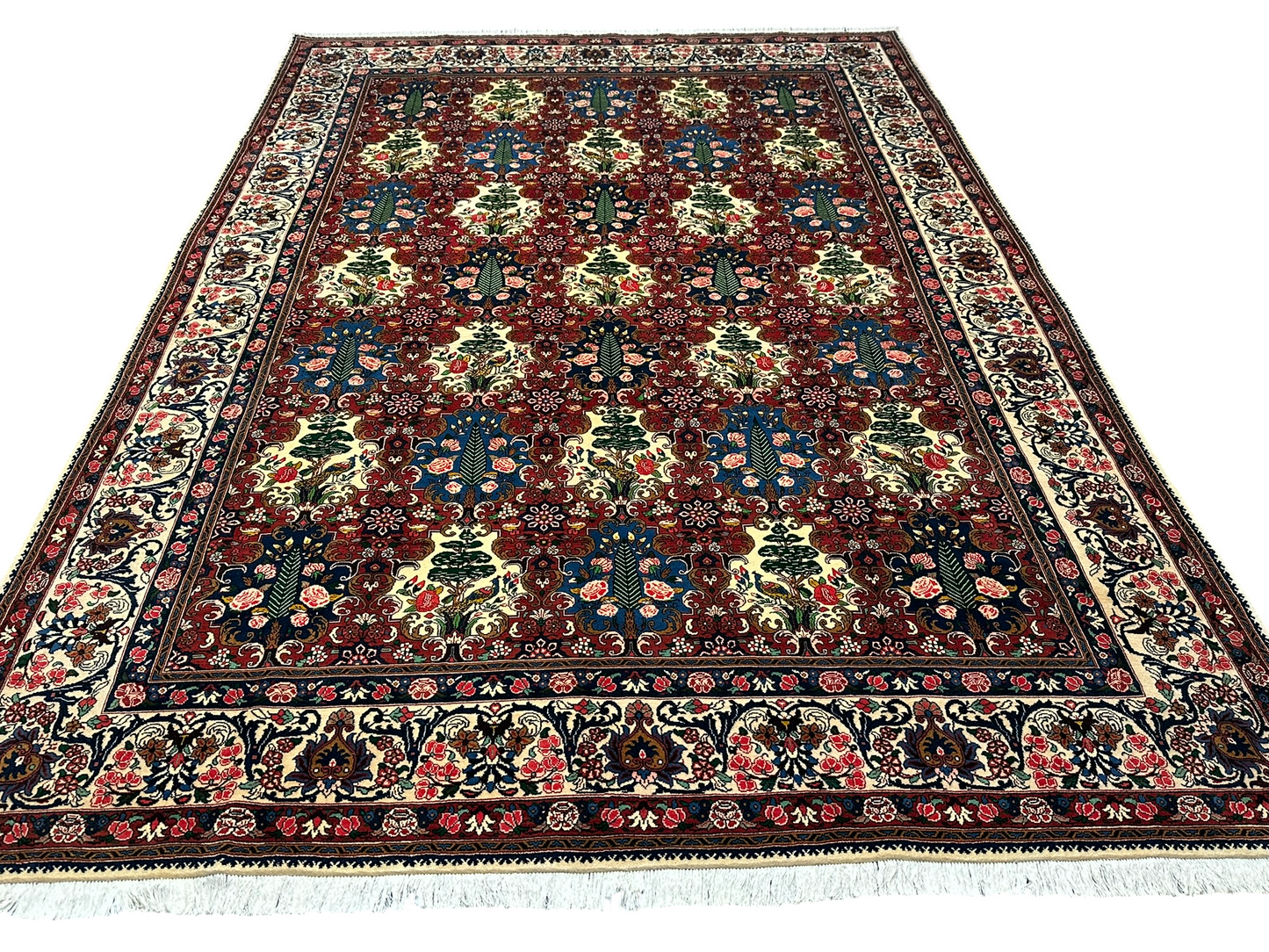 Handgeknüpfter Bachtiar felder  Garten Teppich 365x256 cm Neu