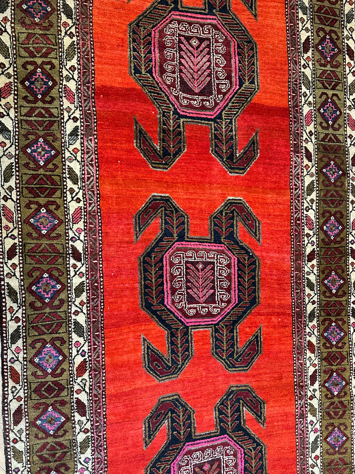 Orientteppich handgeknüpft  Kazak Naturfarben Top 310x130 cm