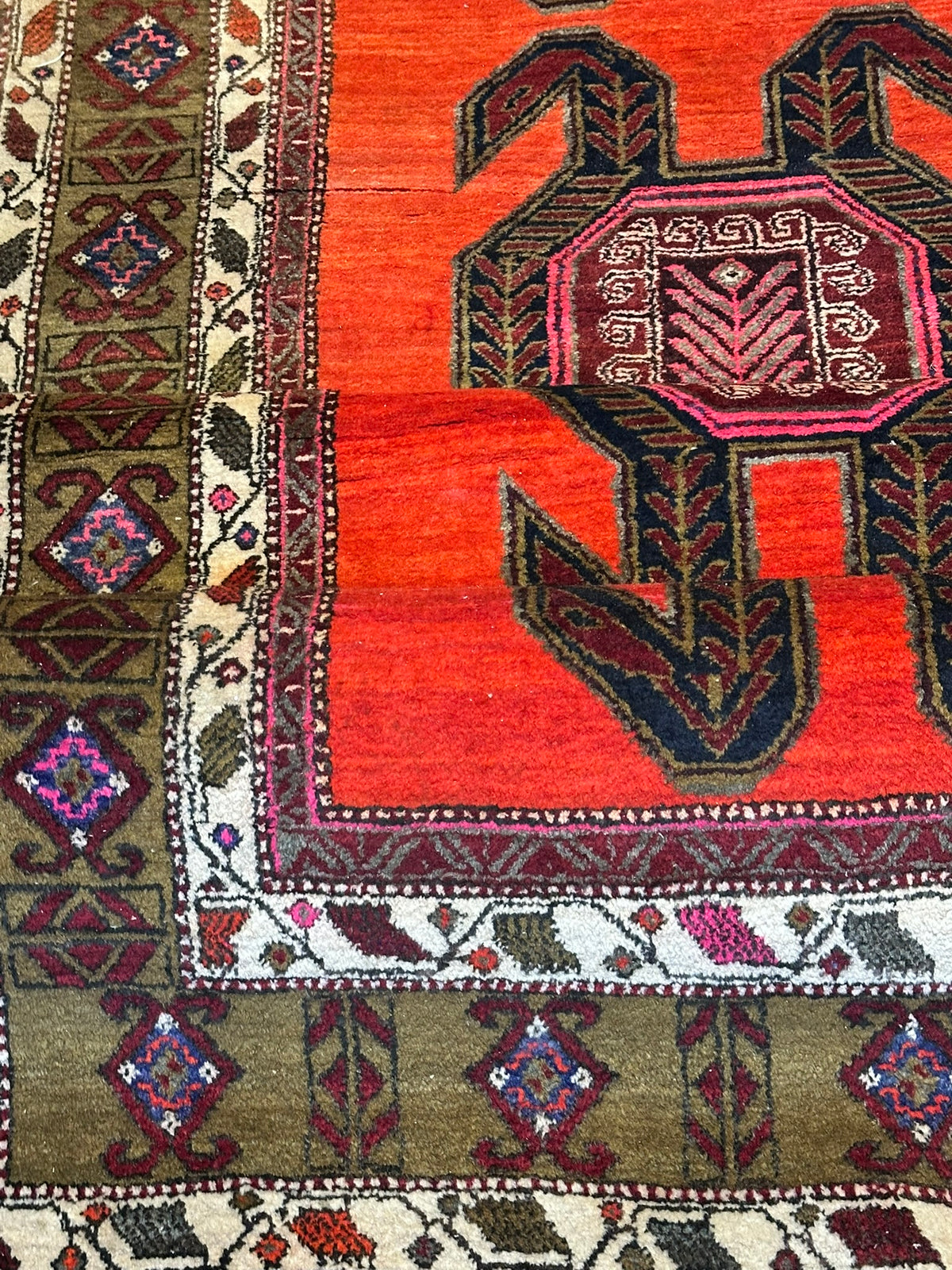 Orientteppich handgeknüpft  Kazak Naturfarben Top 310x130 cm