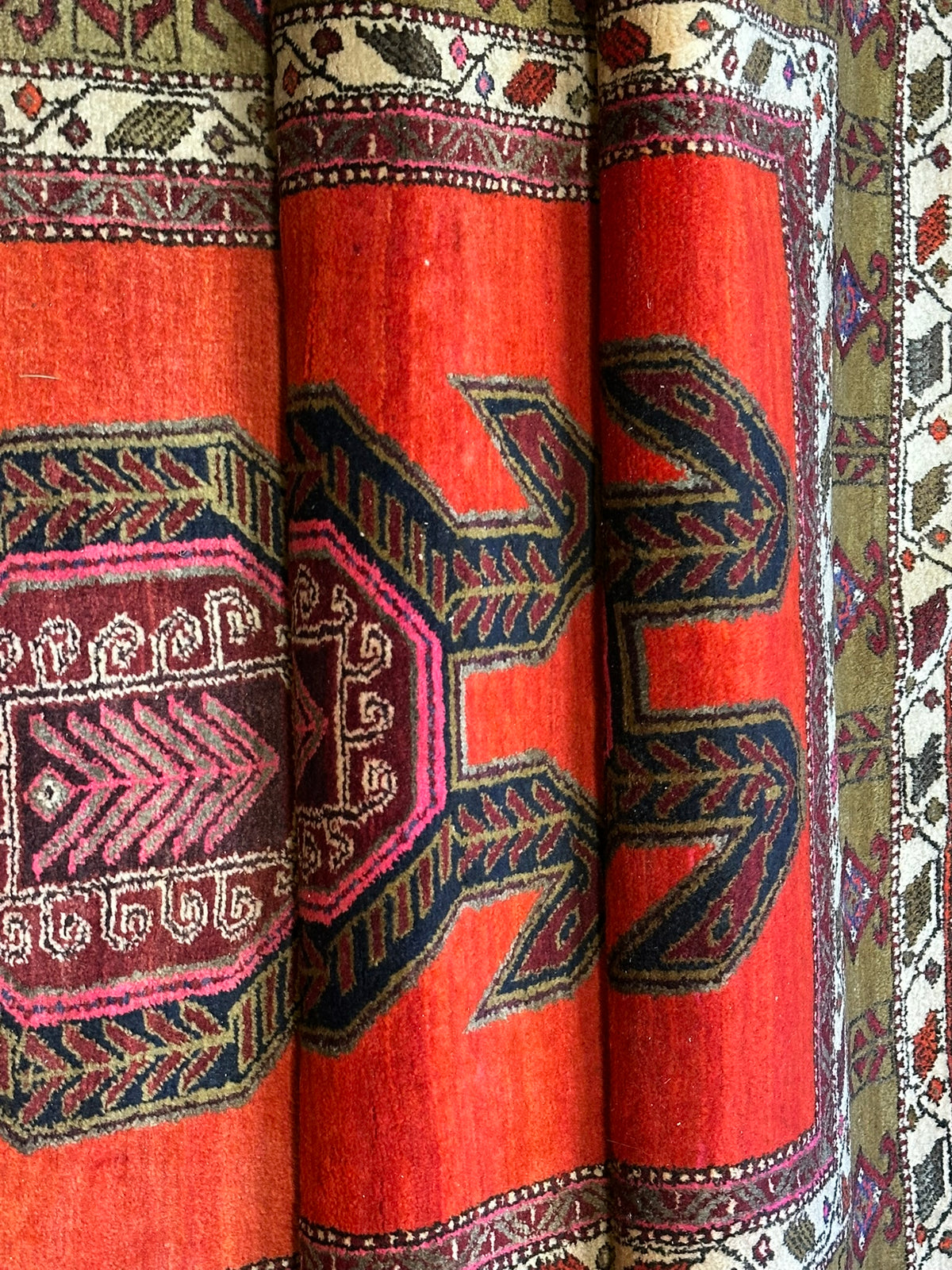 Orientteppich handgeknüpft  Kazak Naturfarben Top 310x130 cm