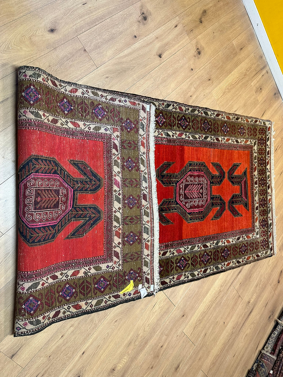 Orientteppich handgeknüpft  Kazak Naturfarben Top 310x130 cm