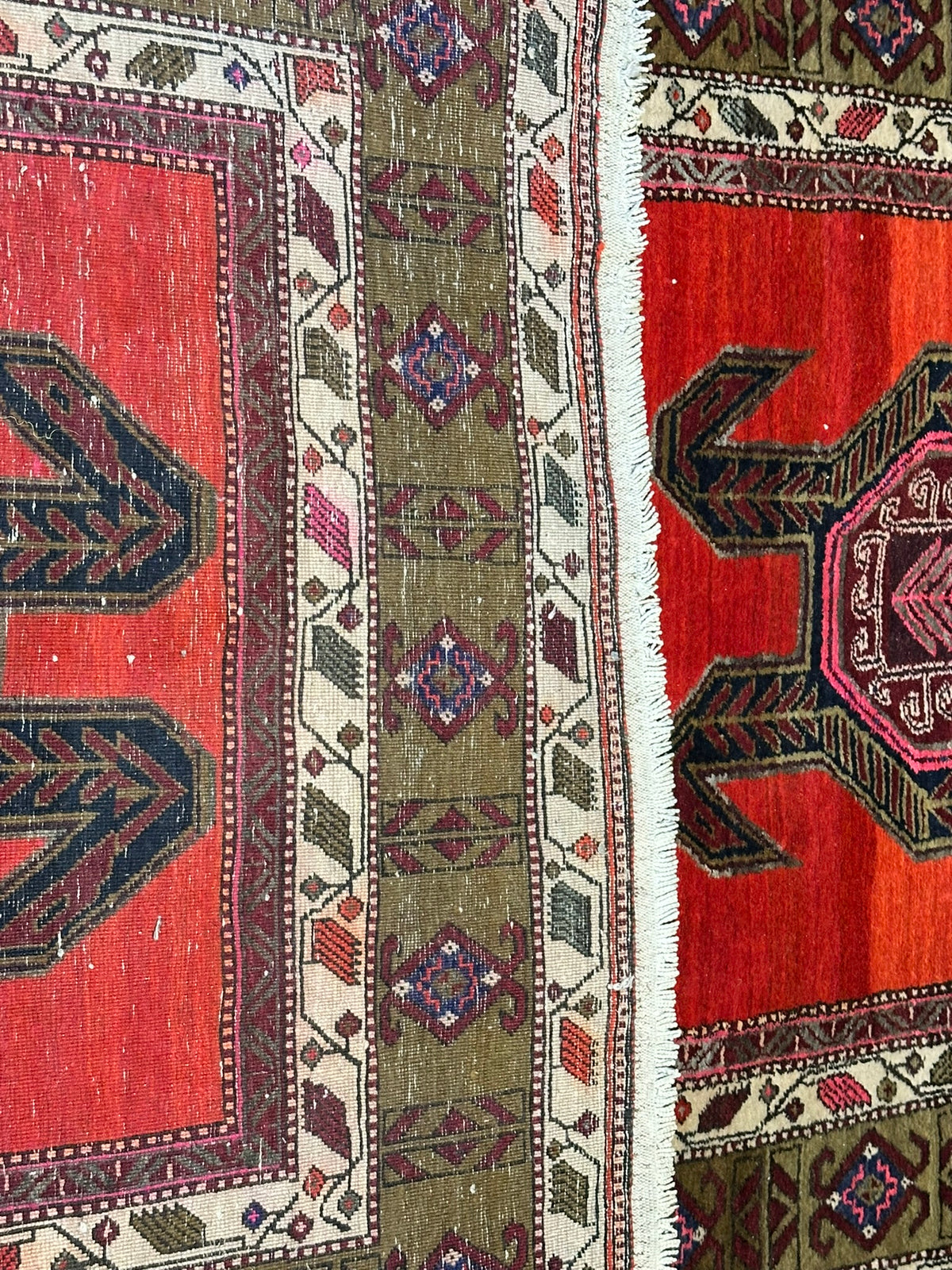 Orientteppich handgeknüpft  Kazak Naturfarben Top 310x130 cm