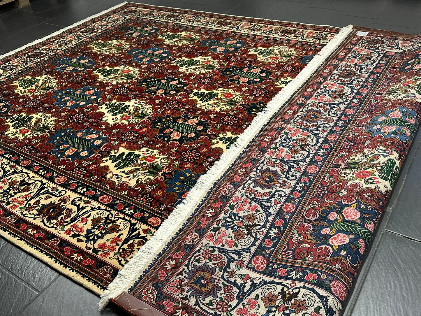 Handgeknüpfter Bachtiar felder  Garten Teppich 365x256 cm Neu