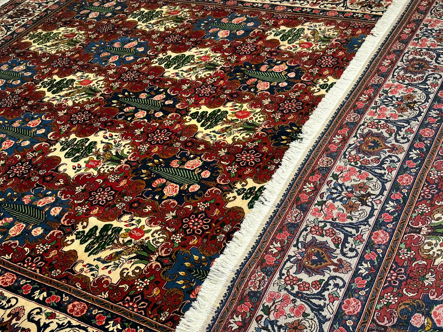 Handgeknüpfter Bachtiar felder  Garten Teppich 365x256 cm Neu