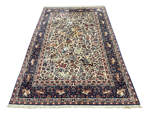 Orientteppich handgeknüpft Isfahan Korkwolle Jagdmotiv 310x200 cm