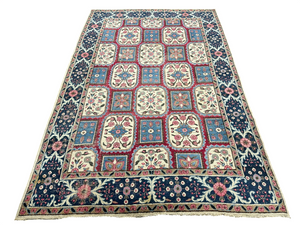 Orientteppich handgeknüpft Kirman Kheshti Felderdesign 295x195 cm