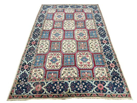 Orientteppich handgeknüpft Kirman Kheshti Felderdesign 295x195 cm