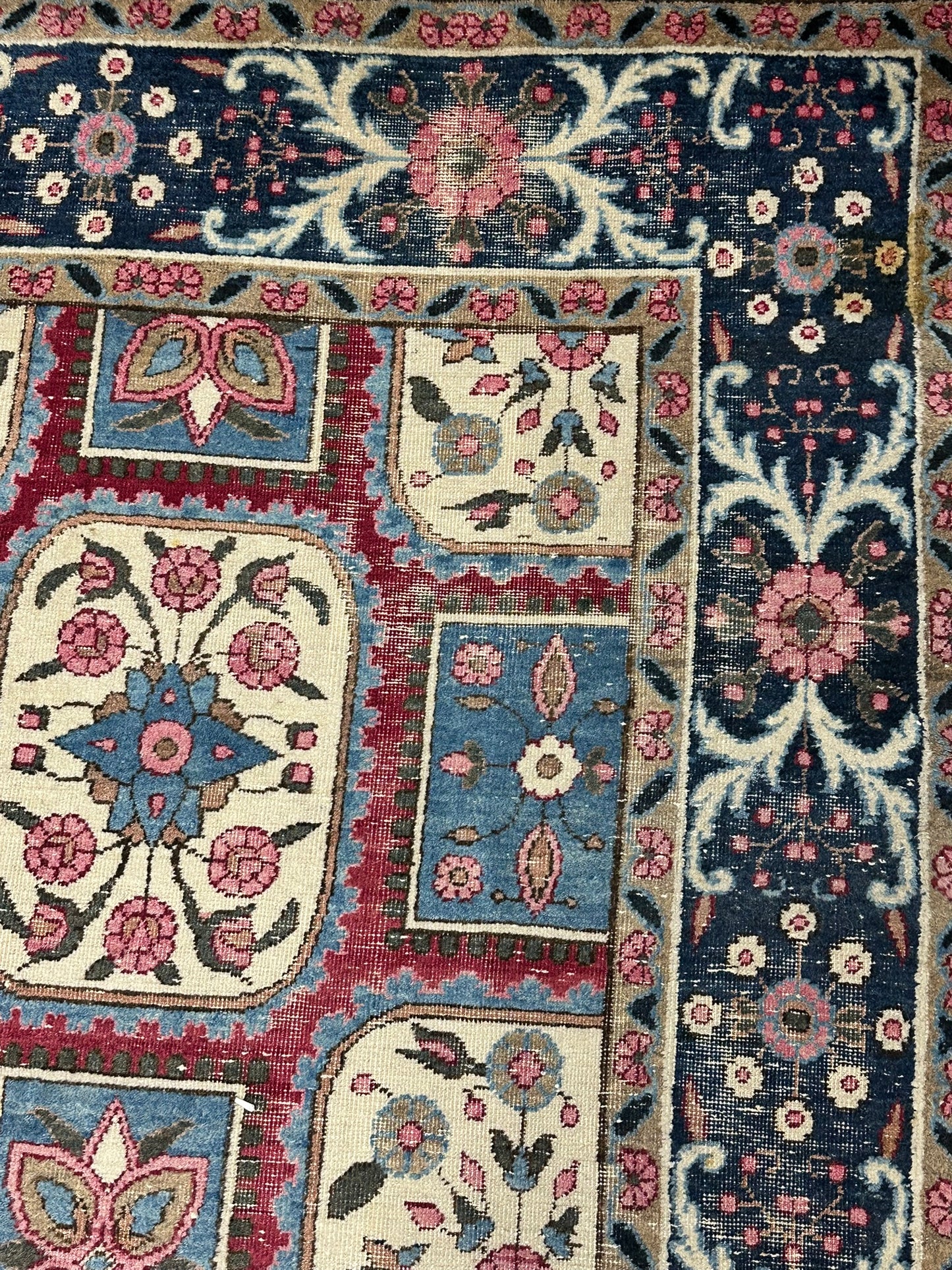 Orientteppich handgeknüpft Kirman Kheshti Felderdesign 295x195 cm