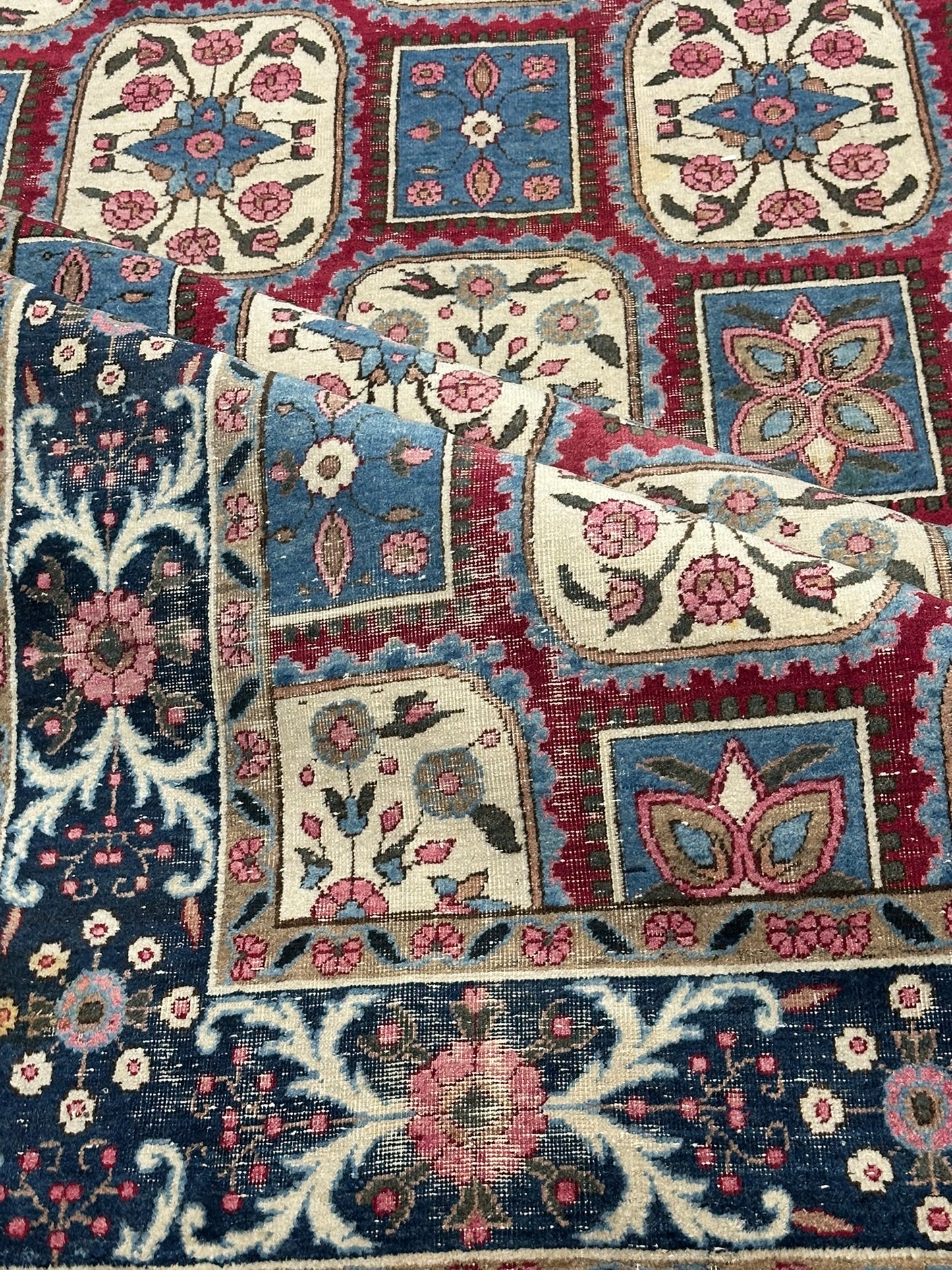 Orientteppich handgeknüpft Kirman Kheshti Felderdesign 295x195 cm