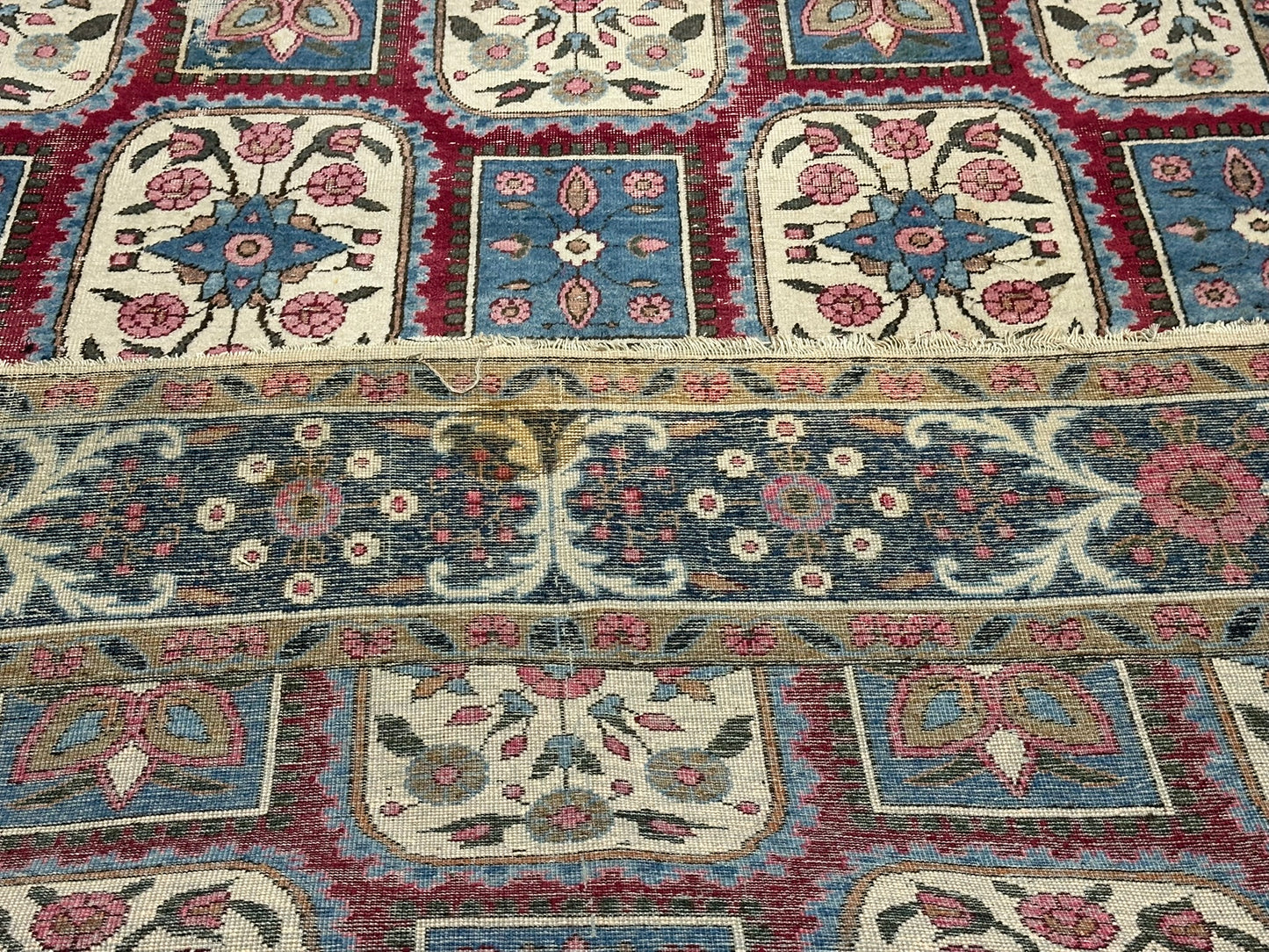 Orientteppich handgeknüpft Kirman Kheshti Felderdesign 295x195 cm
