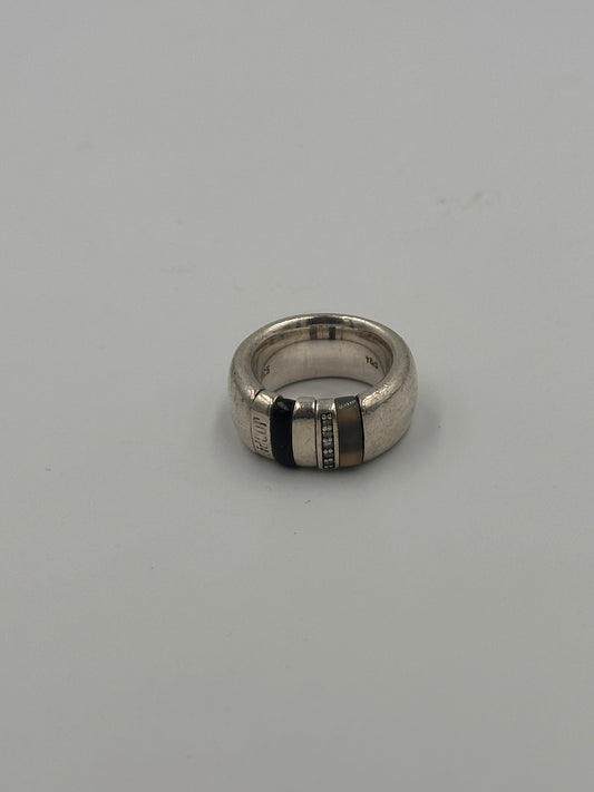 Eleganter Joop Silber 925 Ring mit Schwarze-Grauen Akzenten und Zirkonia Steinen