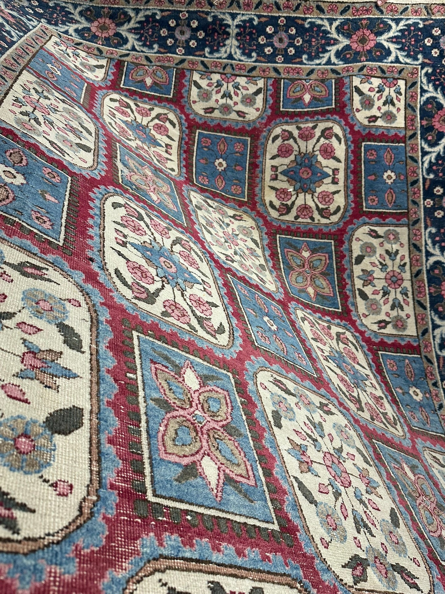 Orientteppich handgeknüpft Kirman Kheshti Felderdesign 295x195 cm