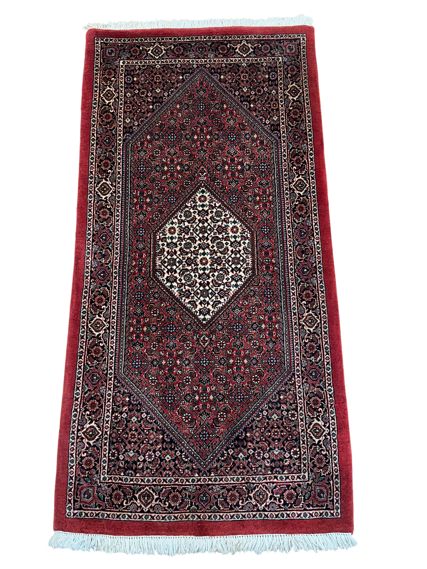 Orientteppich handgeknüpft Bidjar Korkwolle 142x70 cm