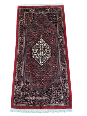 Orientteppich handgeknüpft Bidjar Korkwolle 142x70 cm