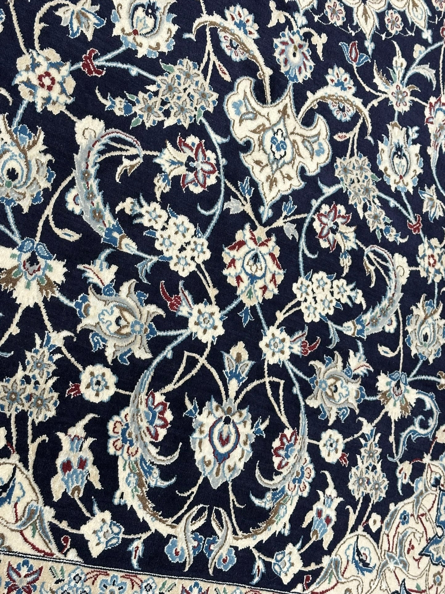 Handgeknüpfter Nain Korkwolle Seide Teppich 300x205 cm Neu
