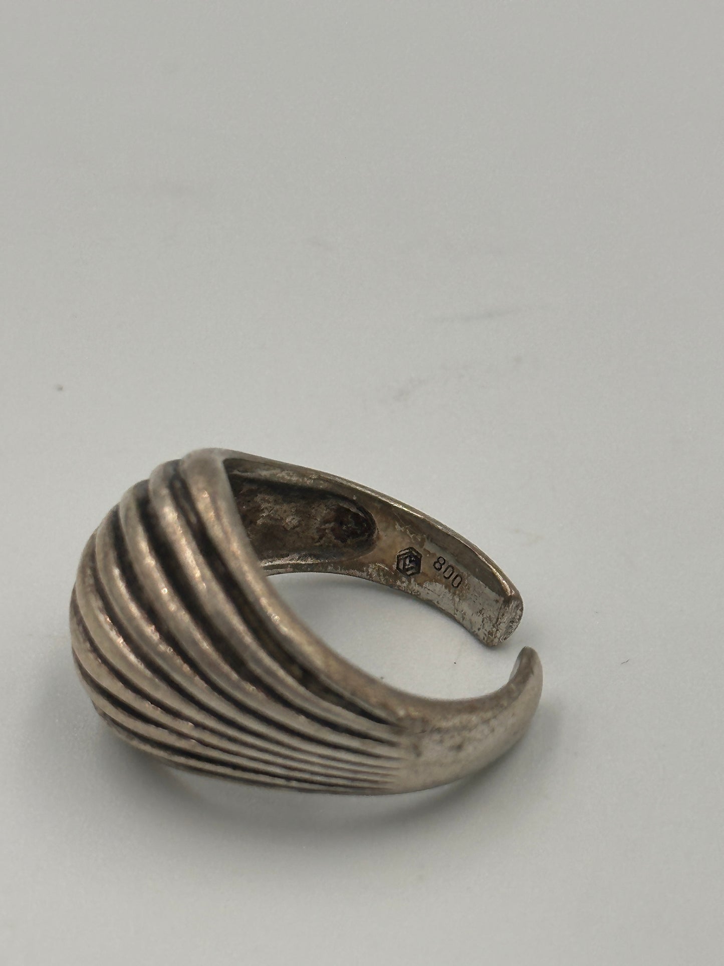 Vintage Silber (800) Ring in Wellenform