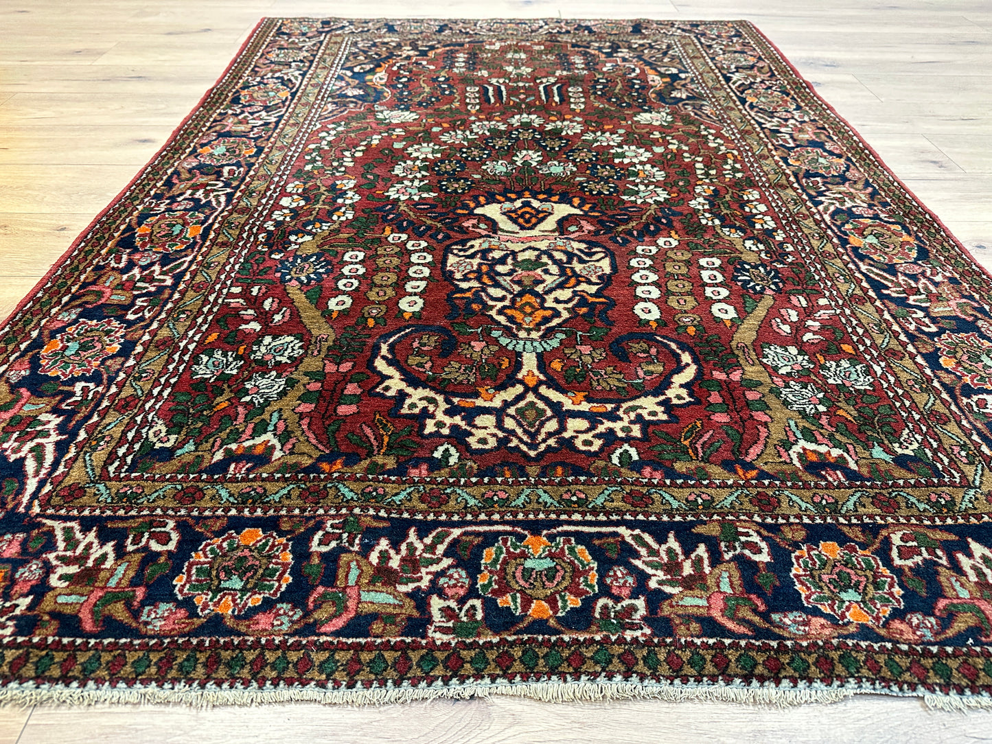 Antiker Handgeknüpfter Perser Orientteppich Isfahan  204x144cm