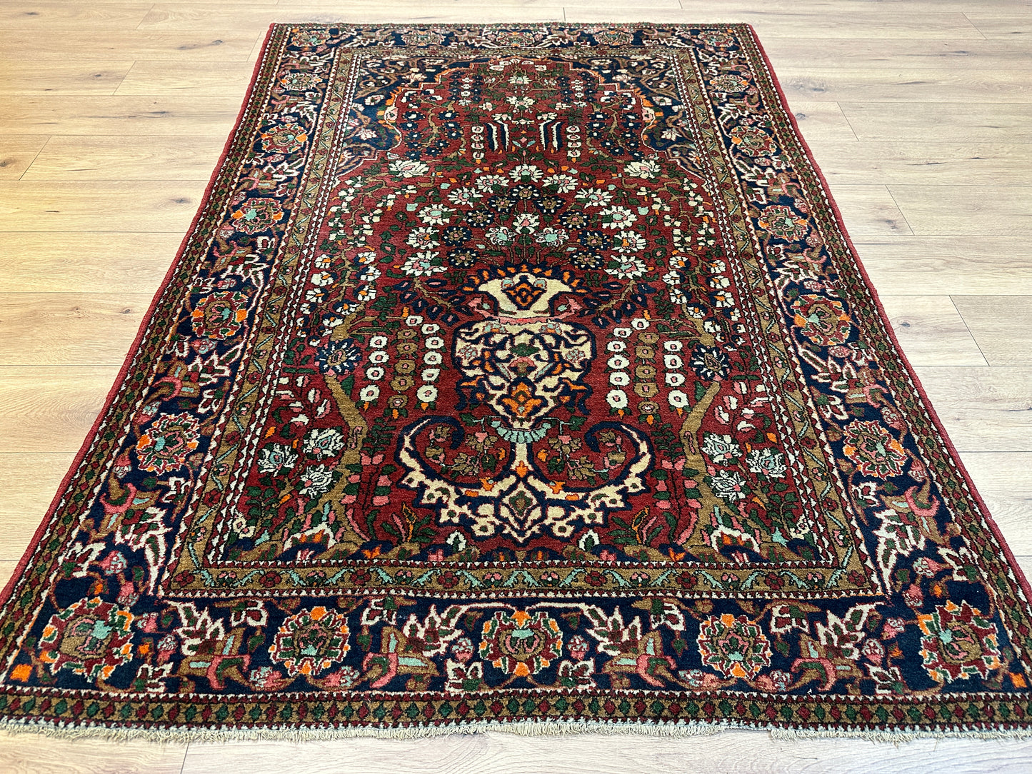 Antiker Handgeknüpfter Perser Orientteppich Isfahan  204x144cm