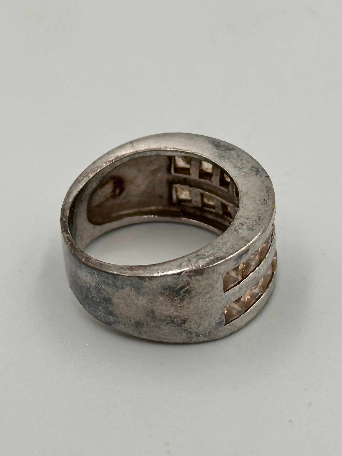 Vintage Silber 925 Ring mit Zirkonia Steinen