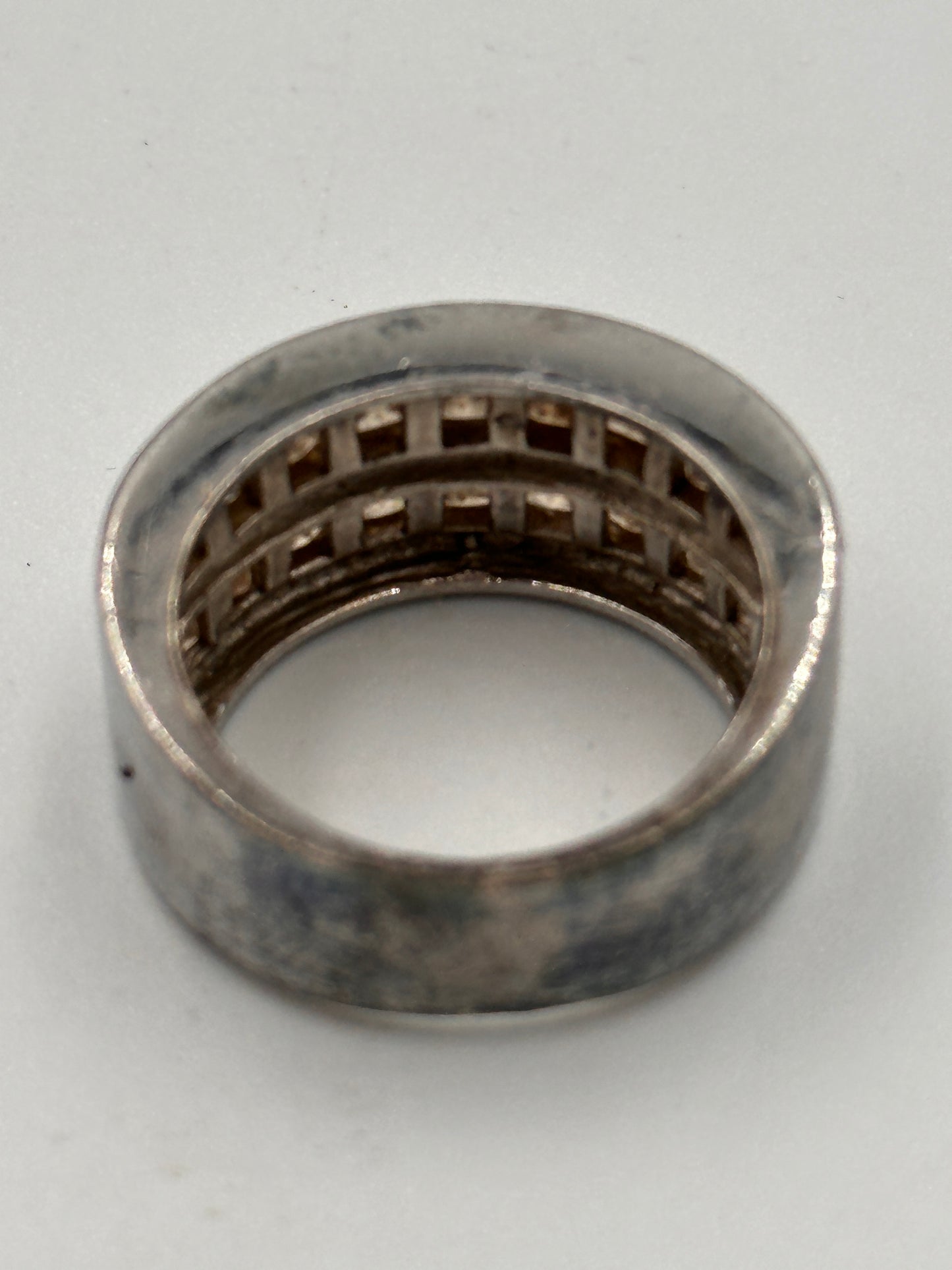 Vintage Silber 925 Ring mit Zirkonia Steinen