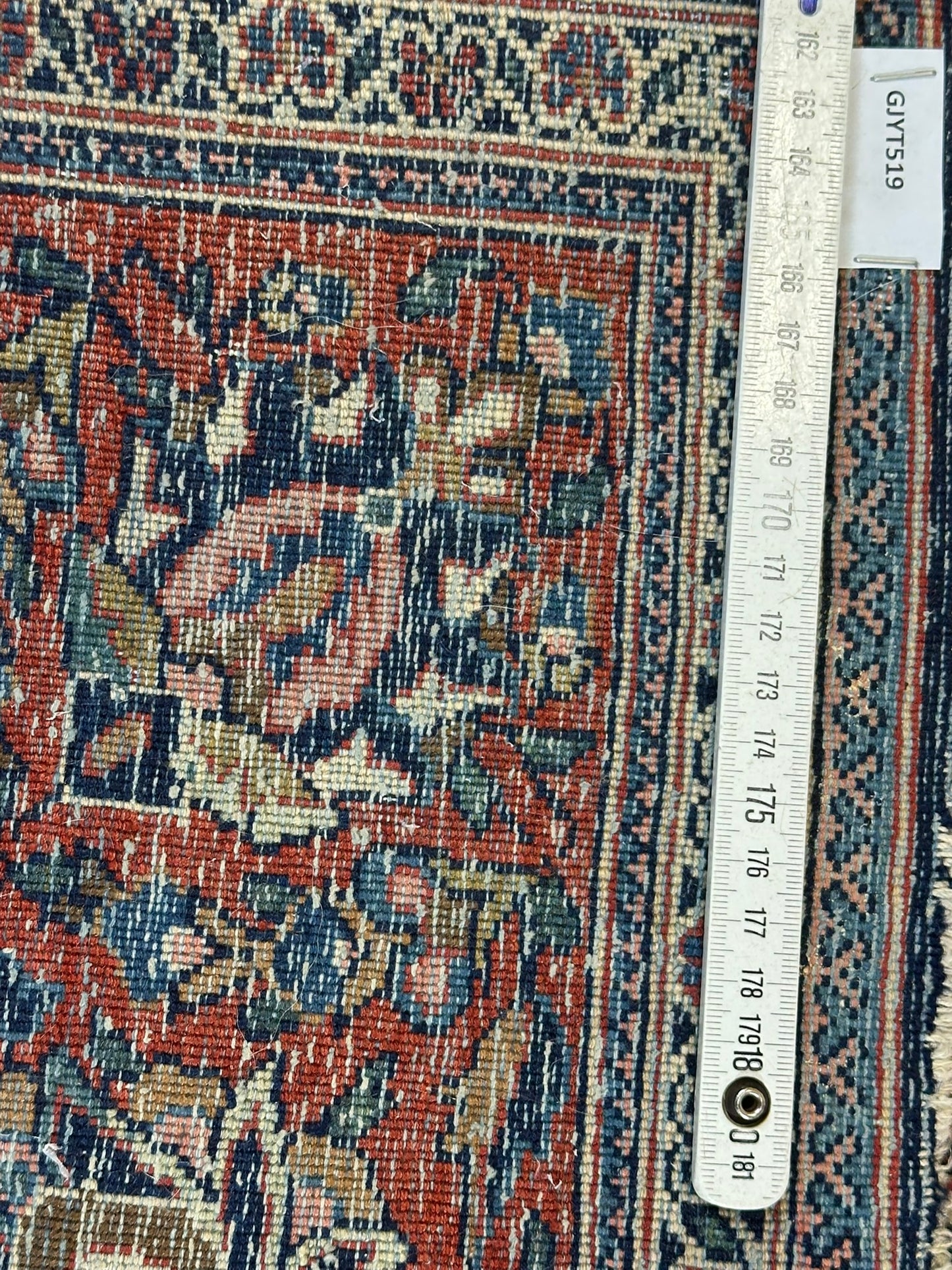 Antik Orientteppich handgeknüpft Keschan Korkwolle  Naturfarben 200x130 cm