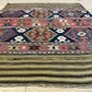 Antik Orientteppich handgewebt Türkei Kelim Naturfarben 120x100 cm
