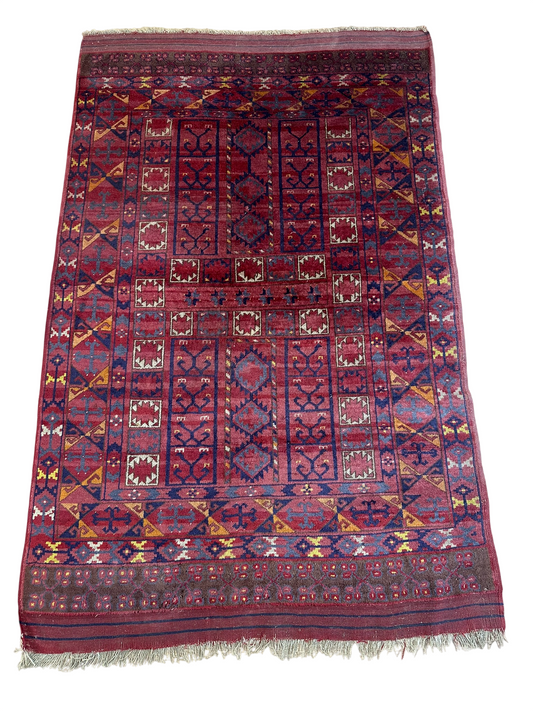Antik Orientteppich handgeknüpft Afghan Hadjlu  200x125 cm