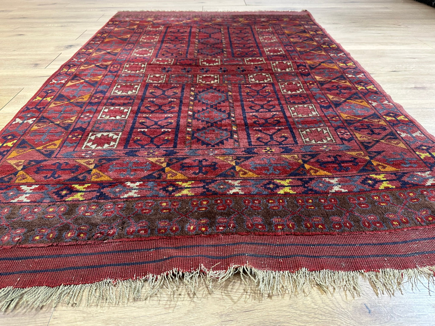 Antik Orientteppich handgeknüpft Afghan Hadjlu  200x125 cm