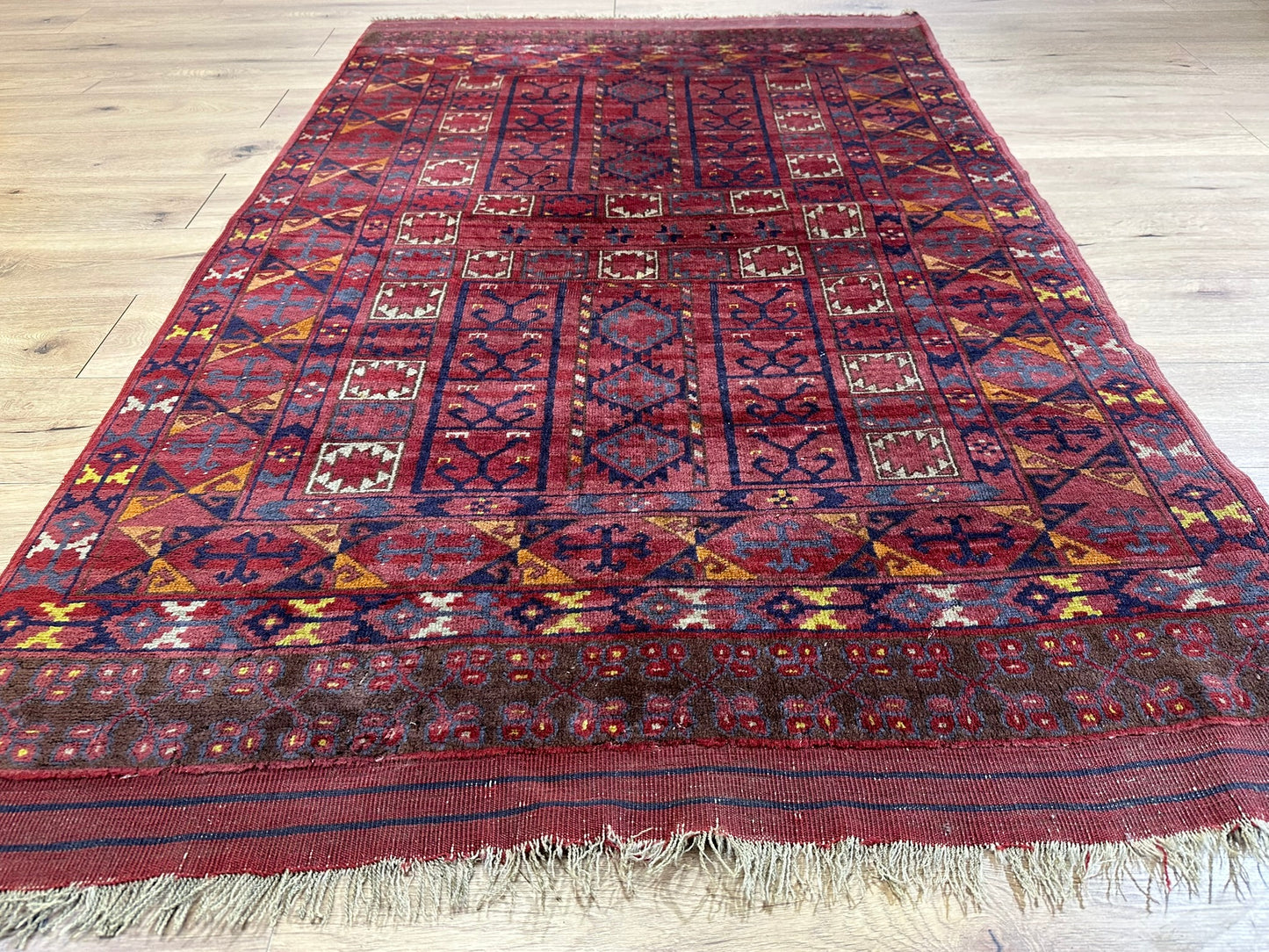 Antik Orientteppich handgeknüpft Afghan Hadjlu  200x125 cm