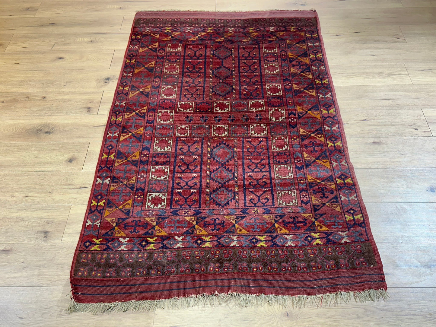 Antik Orientteppich handgeknüpft Afghan Hadjlu  200x125 cm