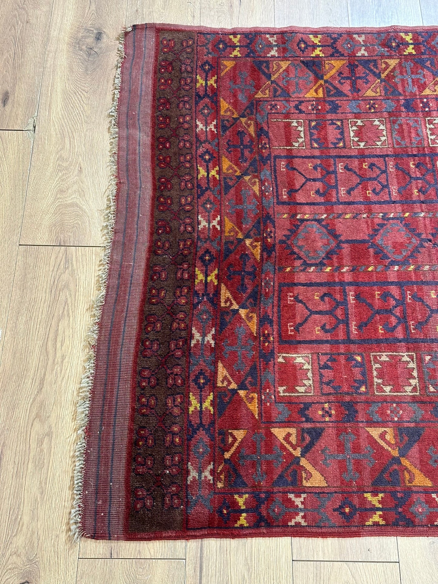 Antik Orientteppich handgeknüpft Afghan Hadjlu  200x125 cm