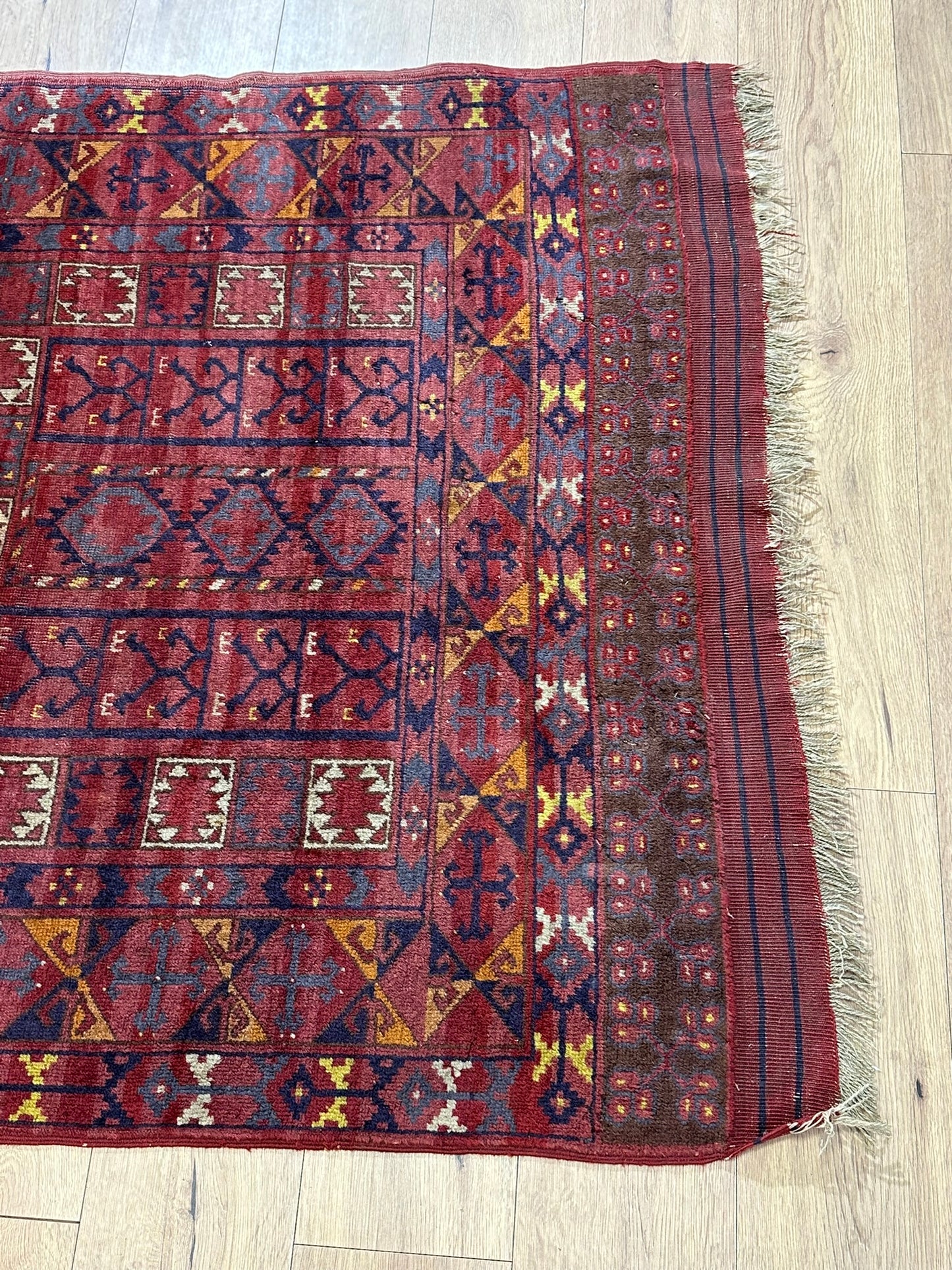 Antik Orientteppich handgeknüpft Afghan Hadjlu  200x125 cm